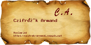 Czifrák Armand névjegykártya